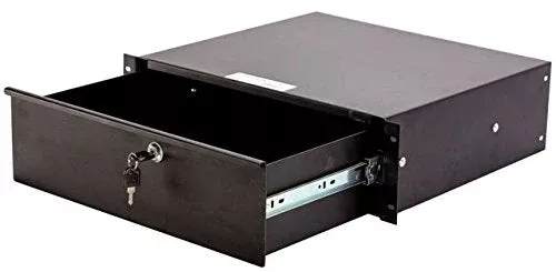 DEEJAY LED Deluxe Flight Road Case,14-Inch Body Depth with Pull Out Handle Wheels Fits Professional Effects equipment's up to 3U Two Detachable Solid Covers (TBH3URDW)