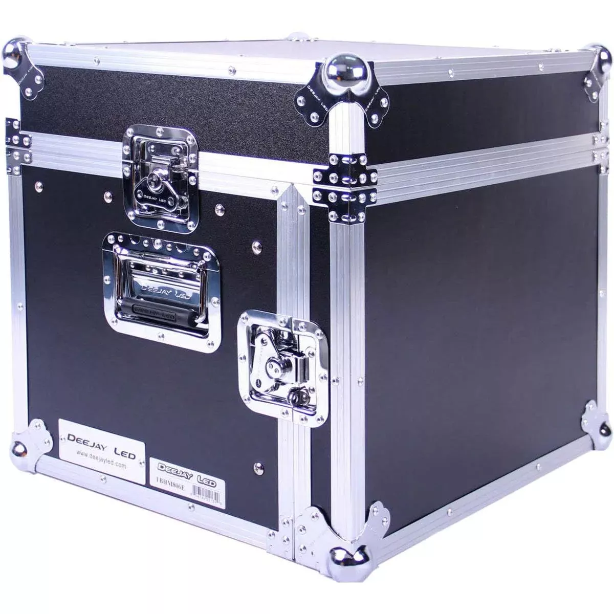 DEEJAY LED Fly Drive Case 8u Space Slant Mixer Rack / 6u Space Vertical Rack System with Full AC Door - TBHM806E