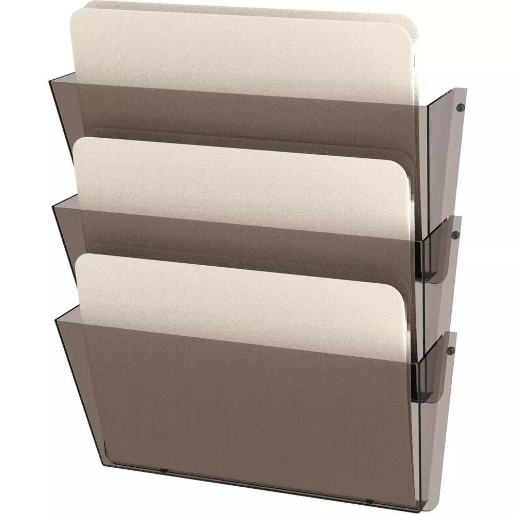 Deflecto Unbreakable DocuPocket - 3 Pocket(s) - 6.5'' Height x 14.5'' Width x 3'' Depth - Unbreakable - Clear - Plastic - 3 / Pack - deflecto