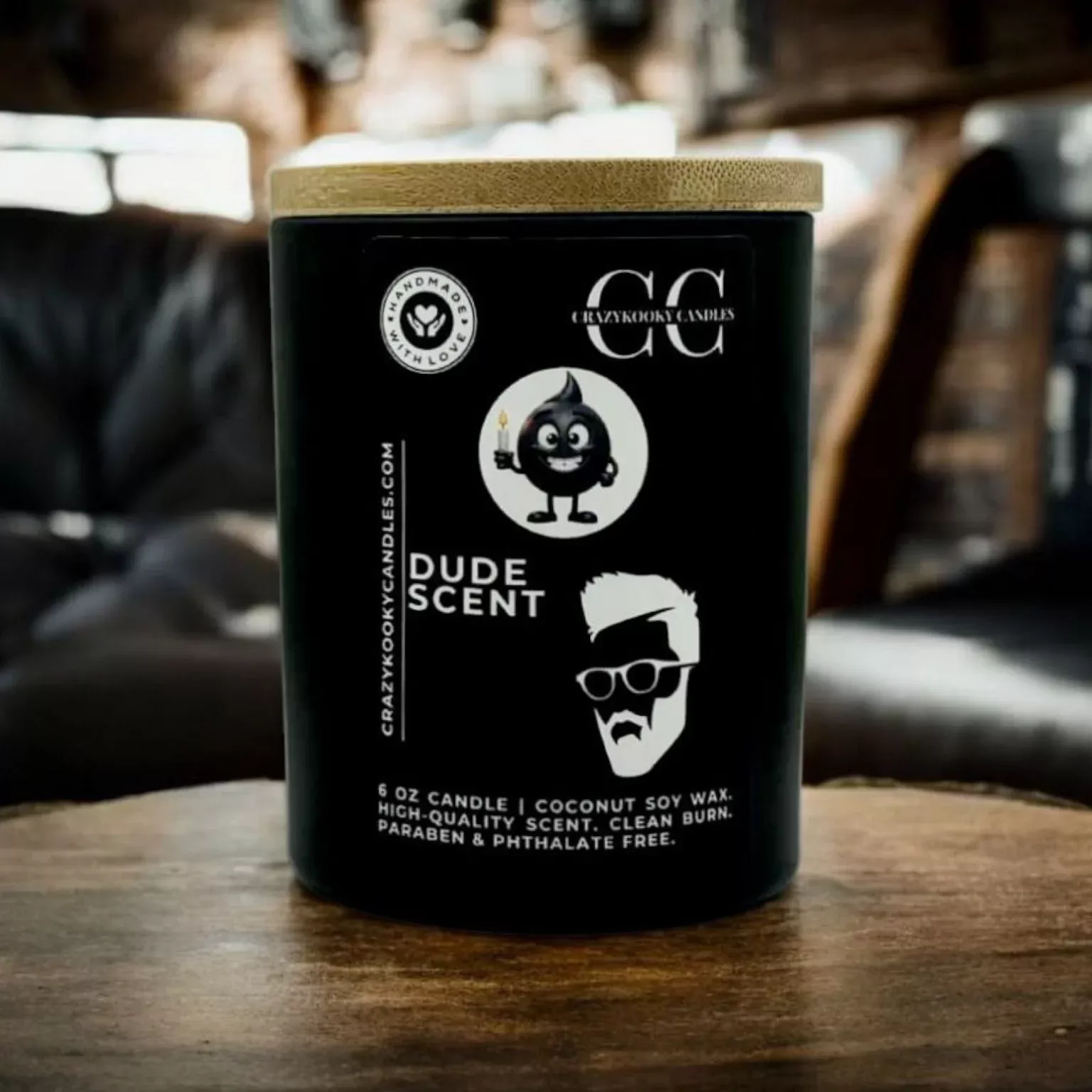 DUDE SCENT - Funny Candle, Scented Coconut Soy Candle, 6oz