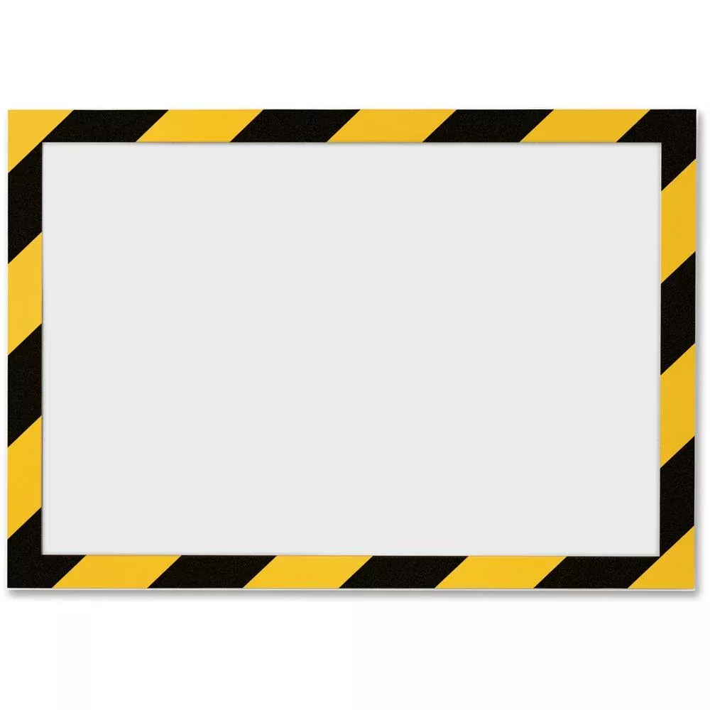 DURABLE DURAFRAME SECURITY Self-Adhesive Magnetic Letter Sign Holder - Holds Letter-Size 8-1/2'' x 11'' , Yellow/Black, 2 Pack - Durable