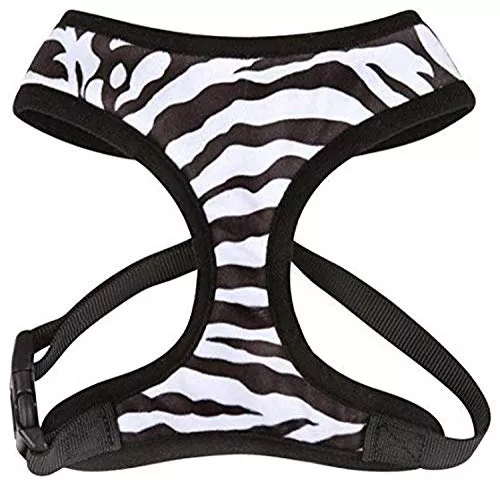 East Side Collection Polyester Plush Zebra-Print Dog Harness, X-Small