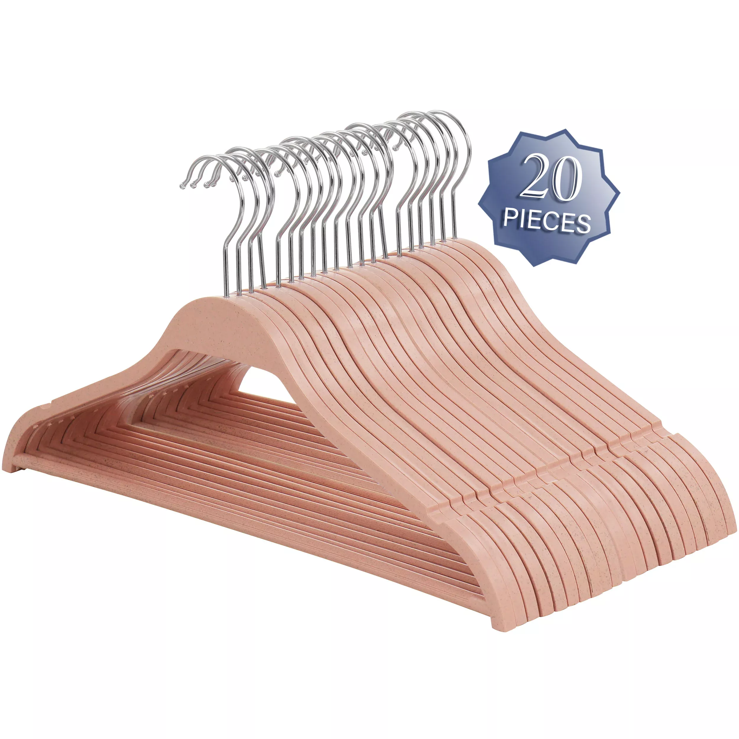 Elama Home20 Piece Biodegradable Coat Hangers in Pink