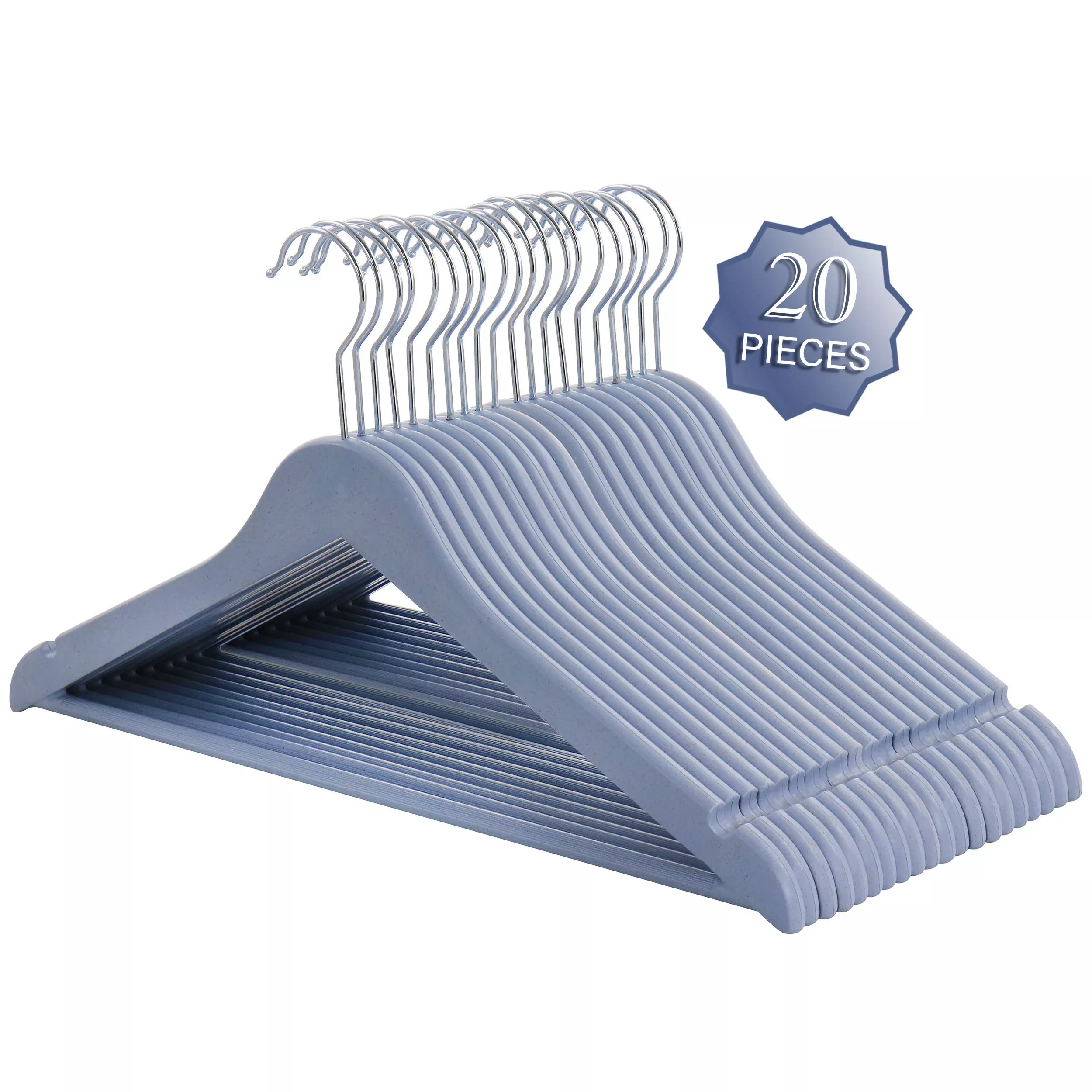 Elama Home20 Piece Eco Friendly Coat Hangers in Blue