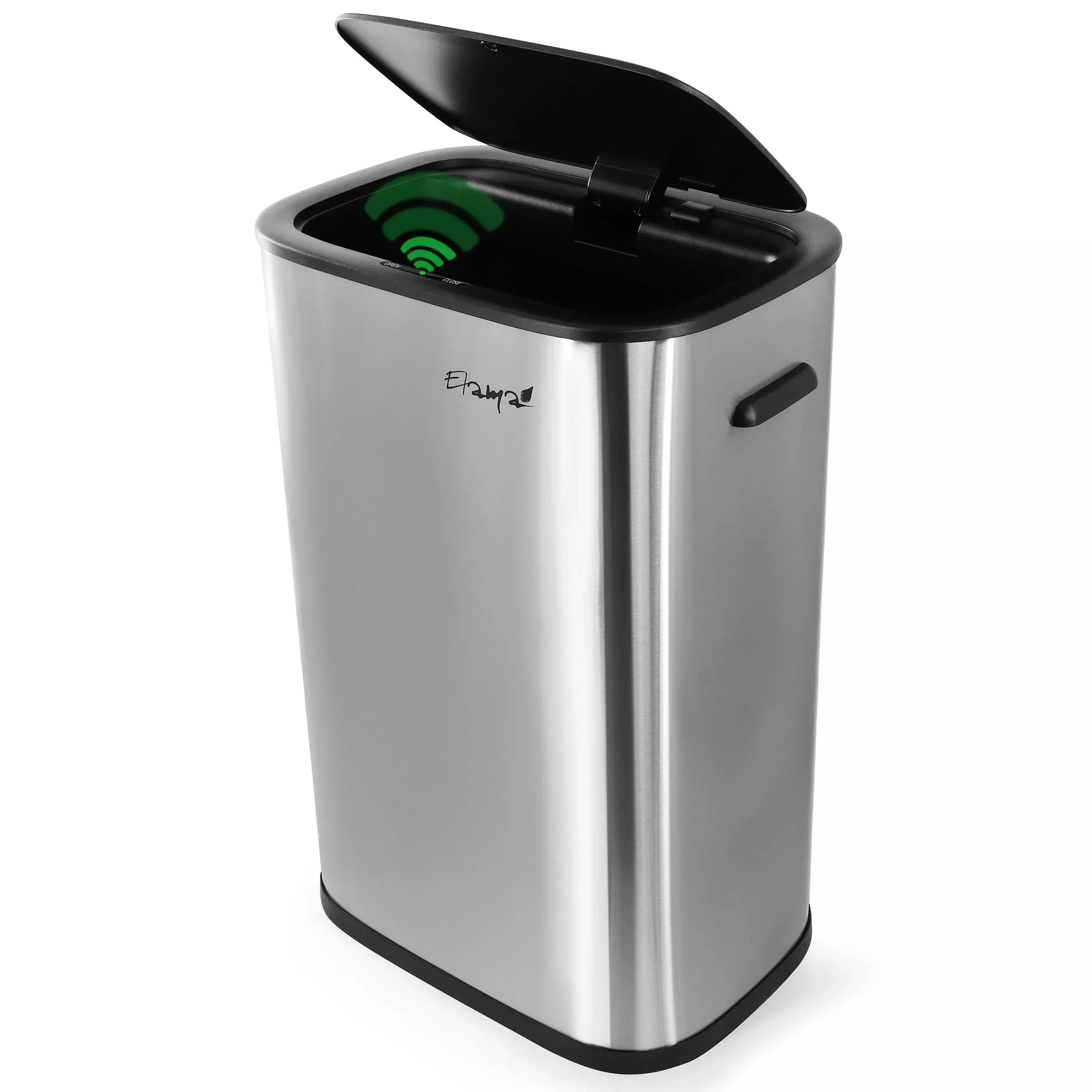 Elama14.5 Gallon Automatic Sensor Hands Free Trash Can in Matte Silver