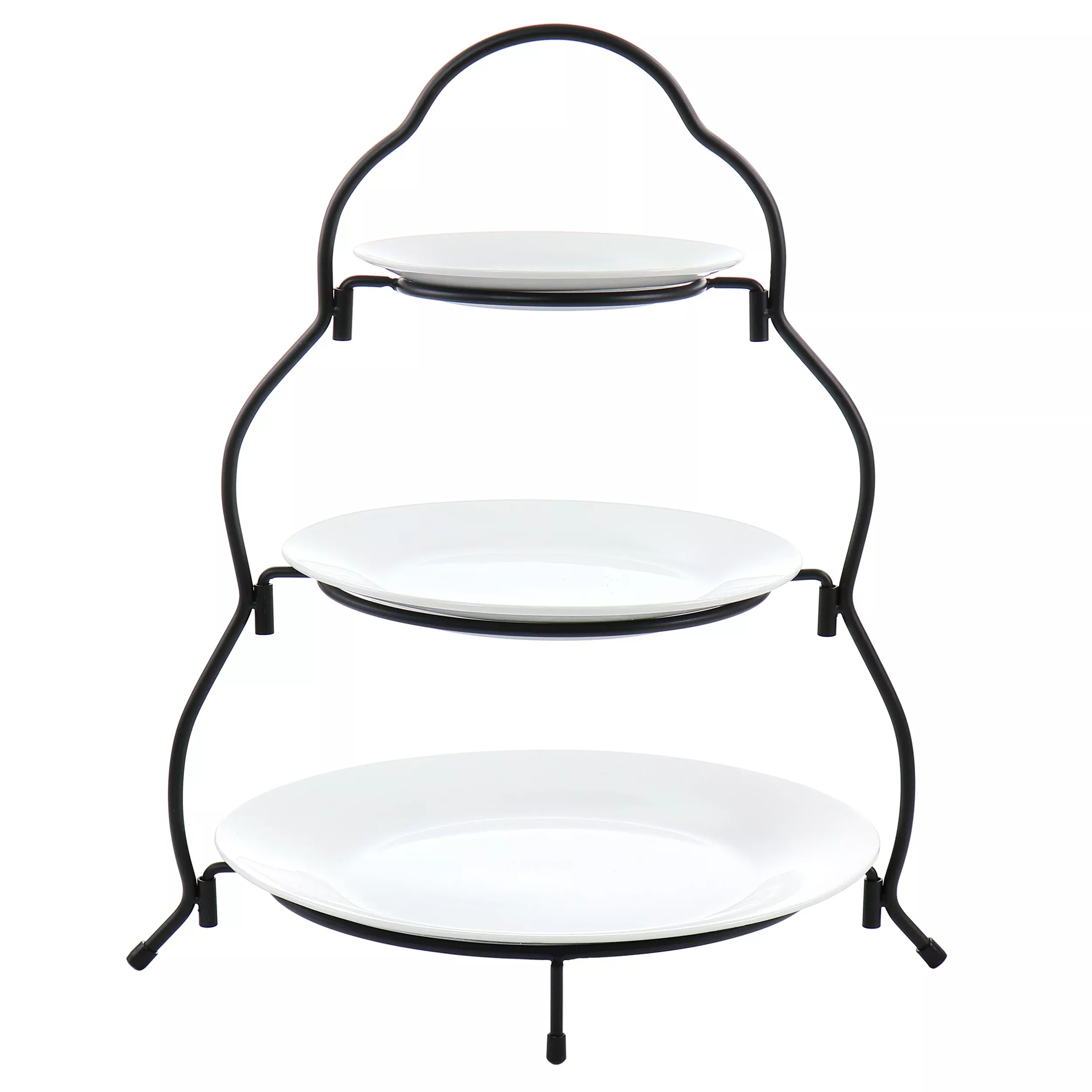 Elama3 Tier Round Plate Porcelain Serveware Set