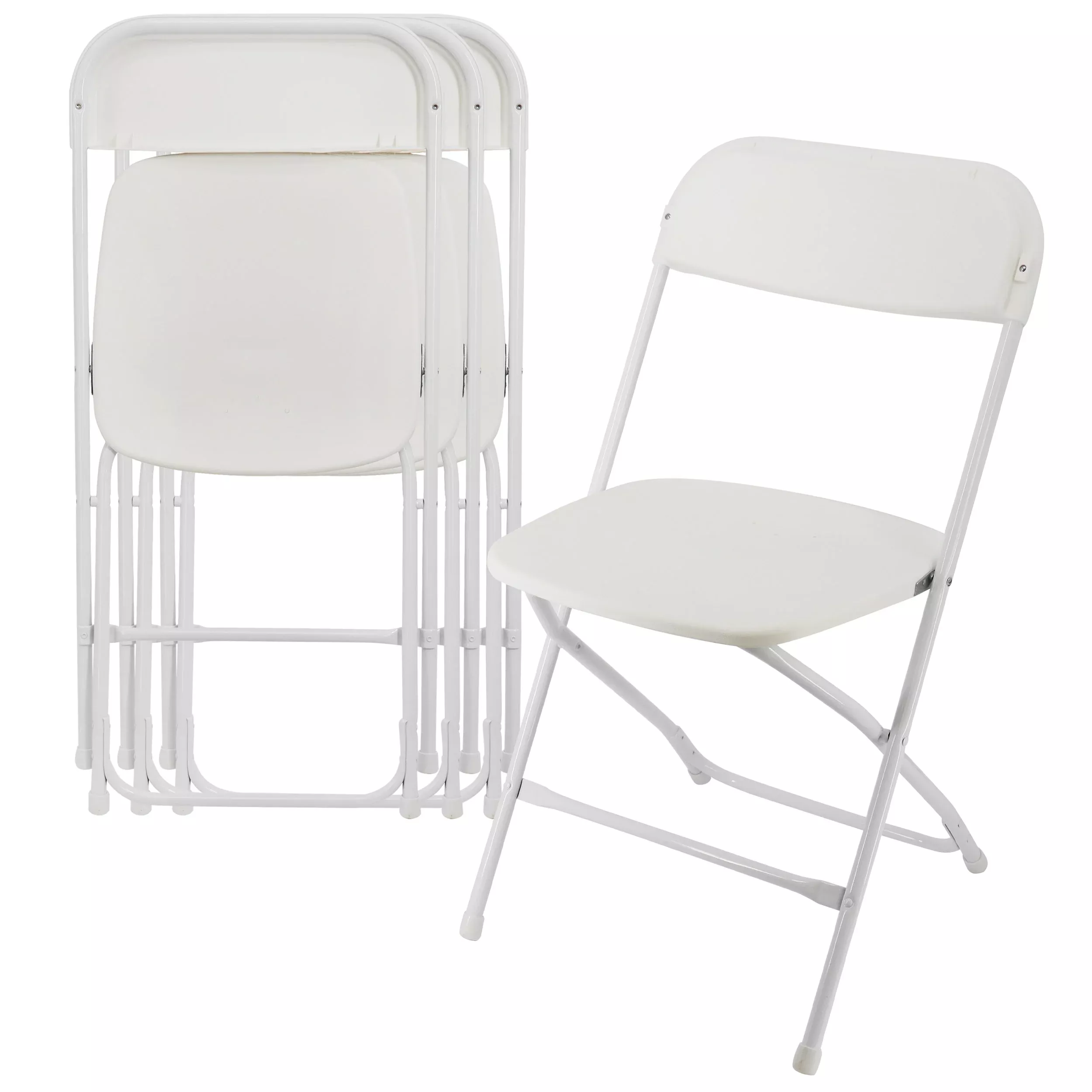Elama4 Piece Plastic Folding Chair in White