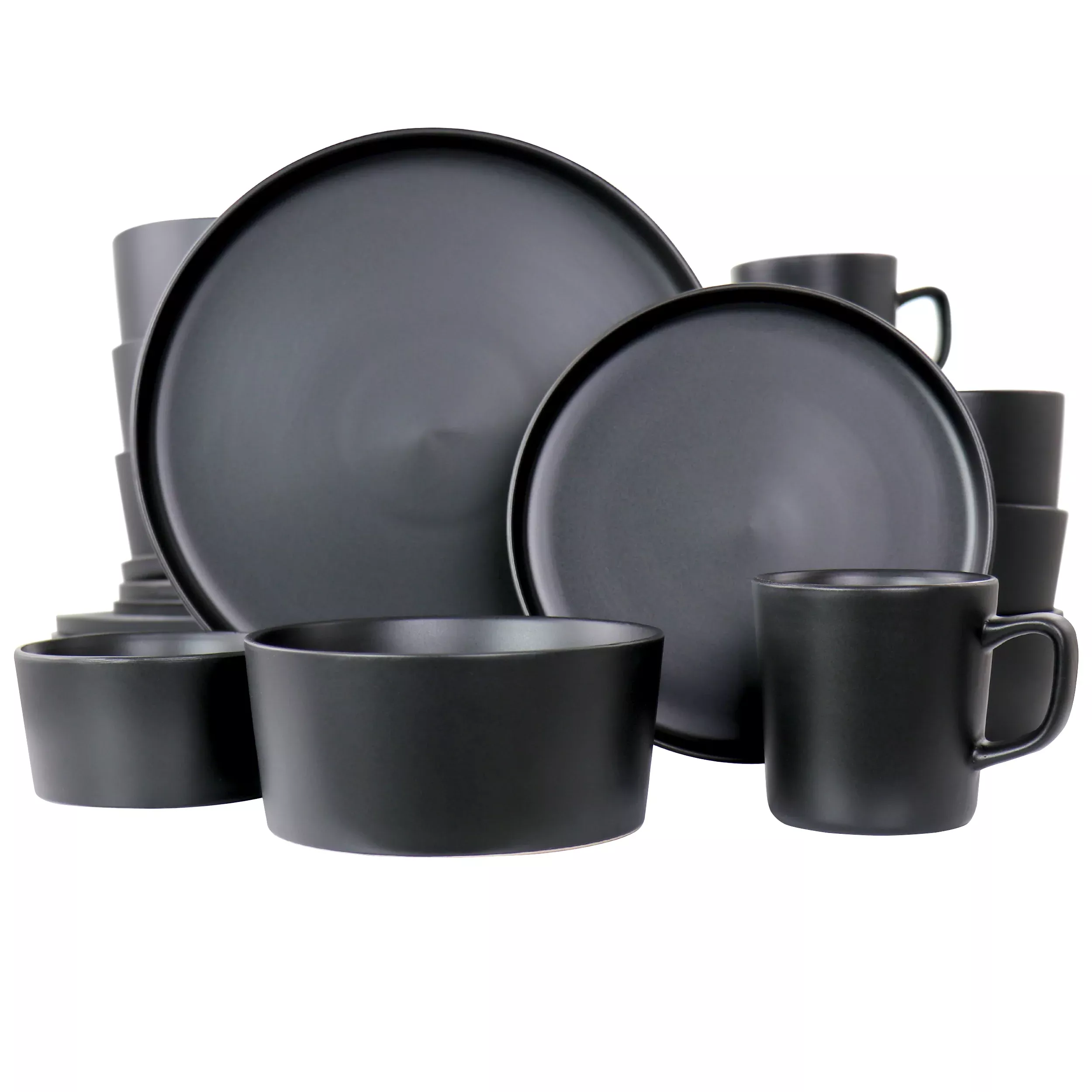 ElamaLuxmatte Black 20 Piece Dinnerware Set