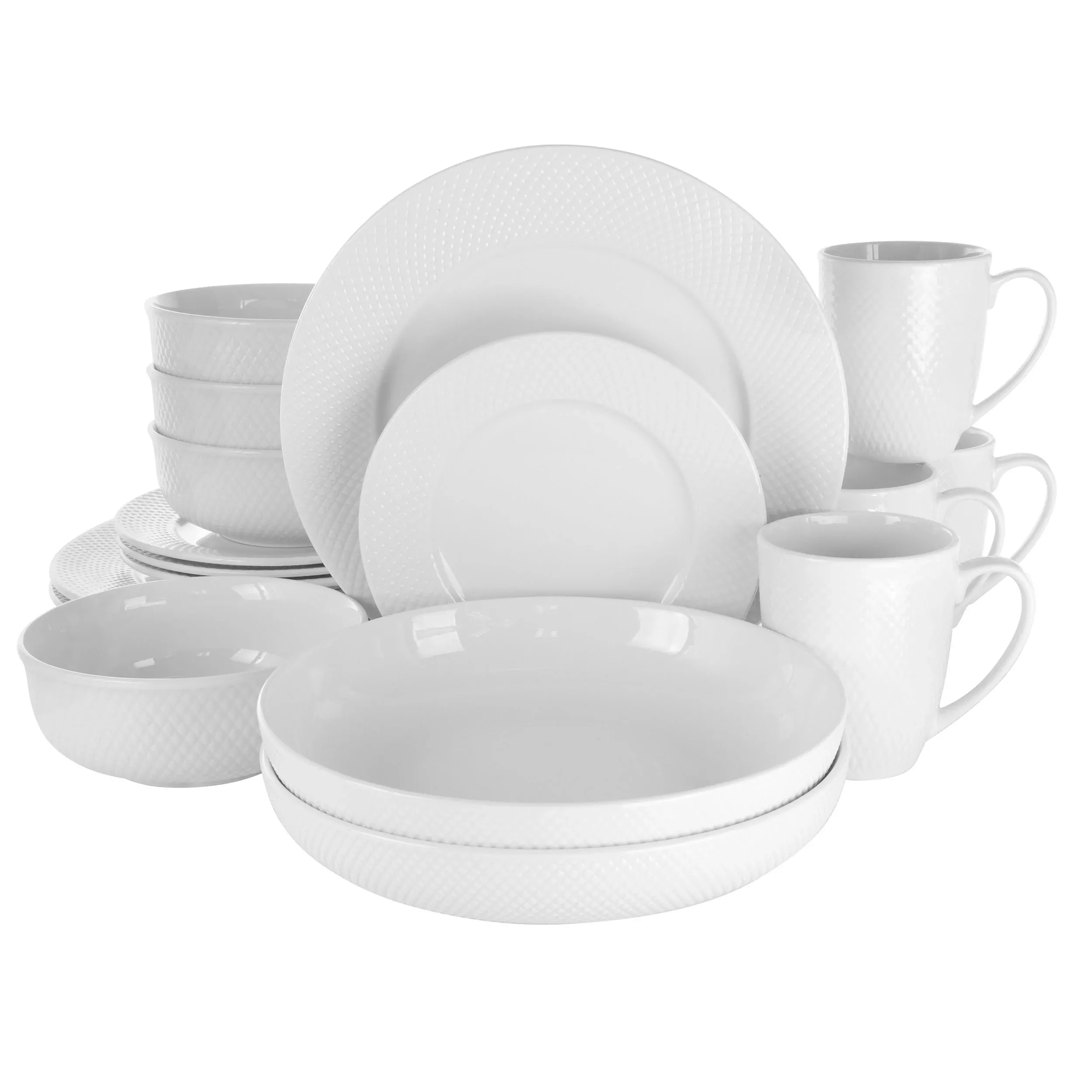 ElamaMaisy 18 Piece Round Porcelain Dinnerware Set in White