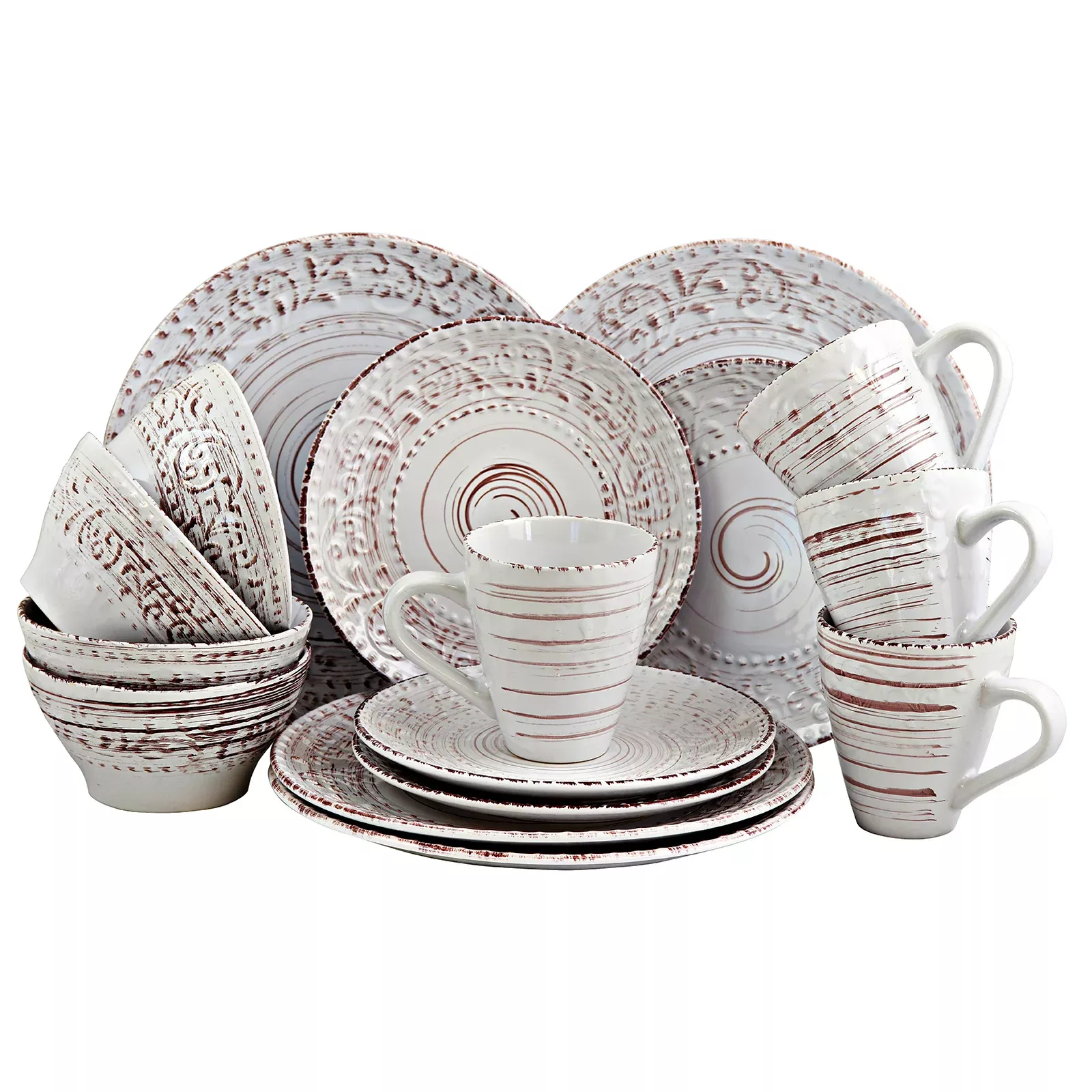 ElamaMalibu Sands 16-Piece Dinnerware Set in Shell