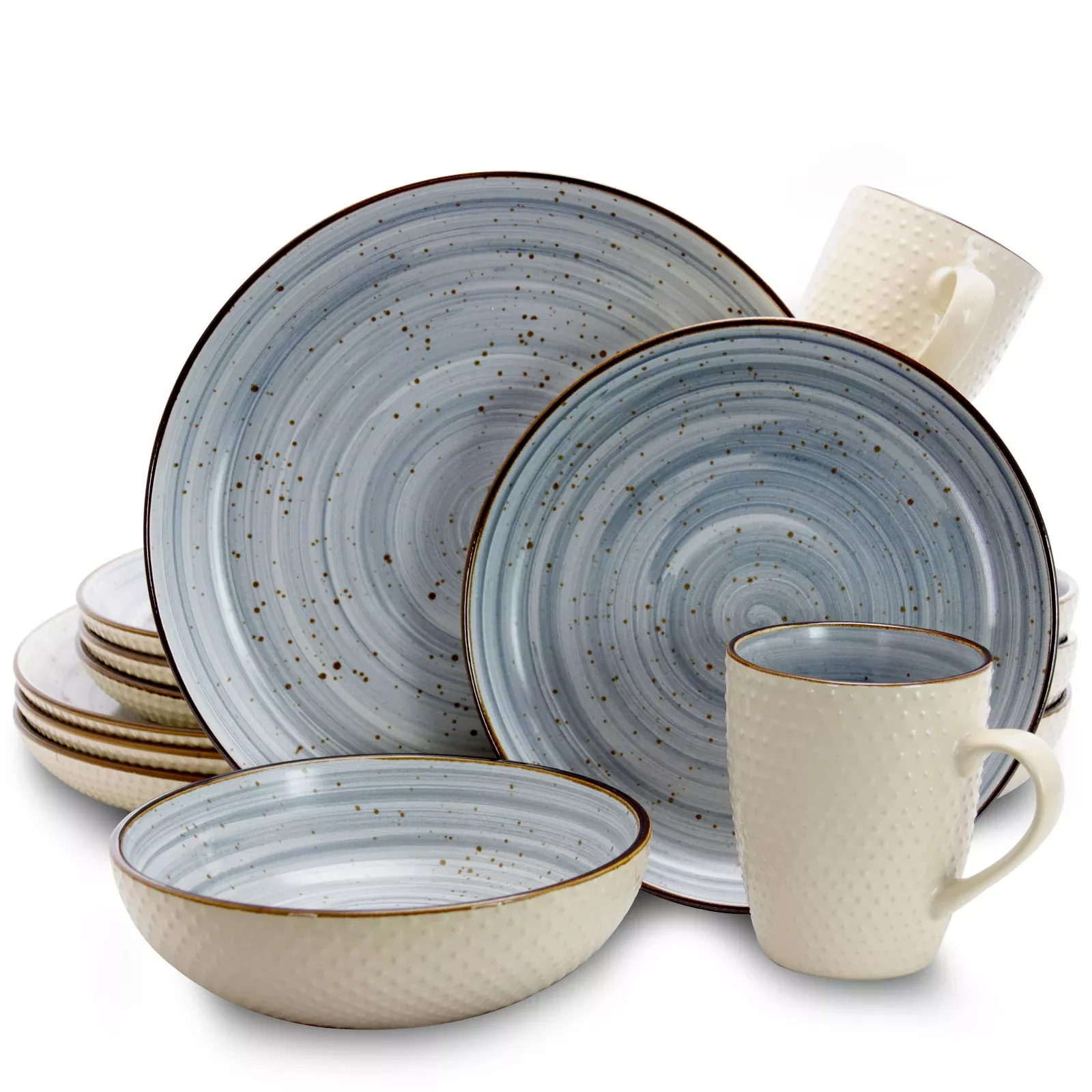 ElamaMellow 16-Piece Dinnerware Set in Powder Blue