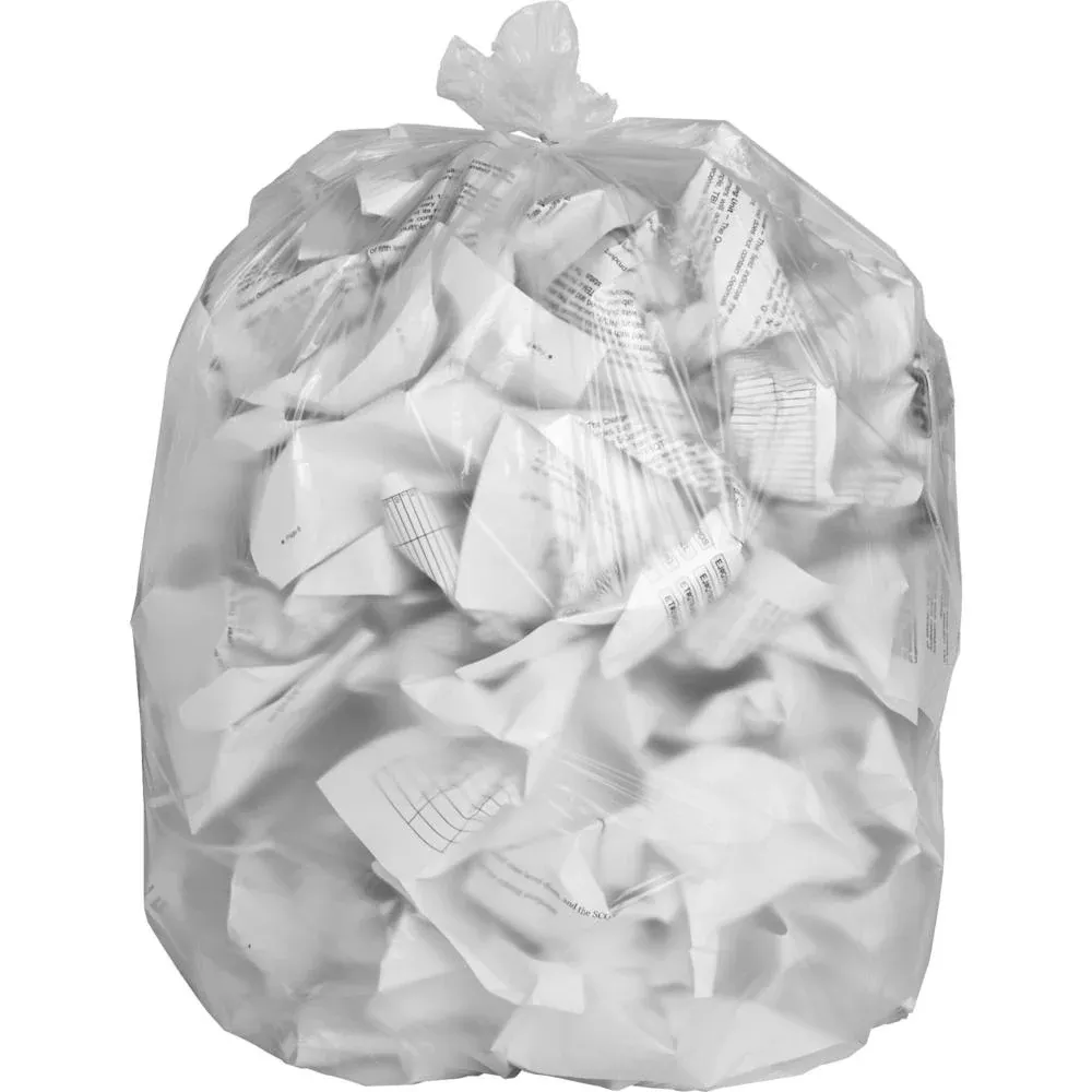 Everyday Genuine Joe High-Density Can Liners - 30 gal Capacity - 30'' Width x 36'' Length - 0.31 mil (8 Micron) Thickness - High Density - Clear - Resin - 500/Carton - Office Waste, Receptacle
