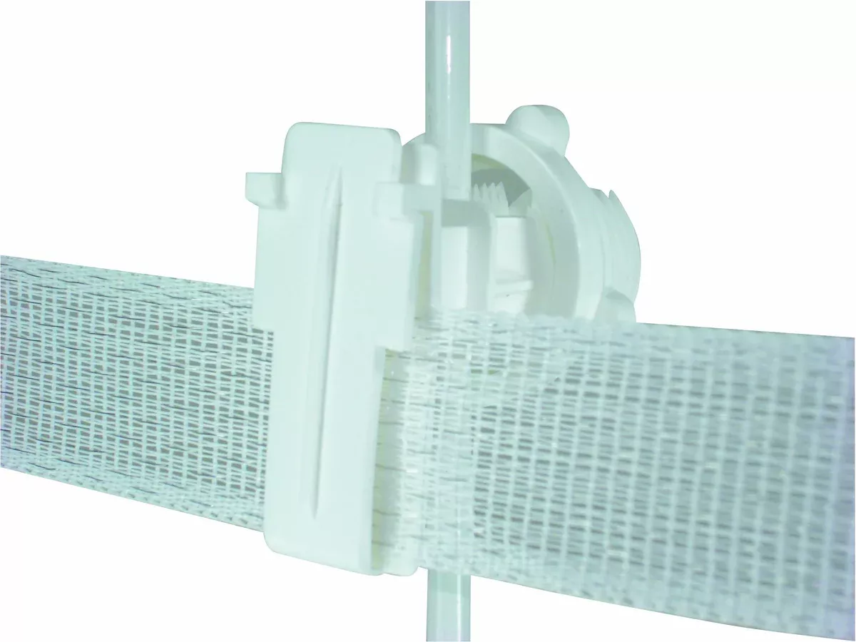 Field Guardian Round Post Polytape Screw-On Insulator, 2-Inch, White
