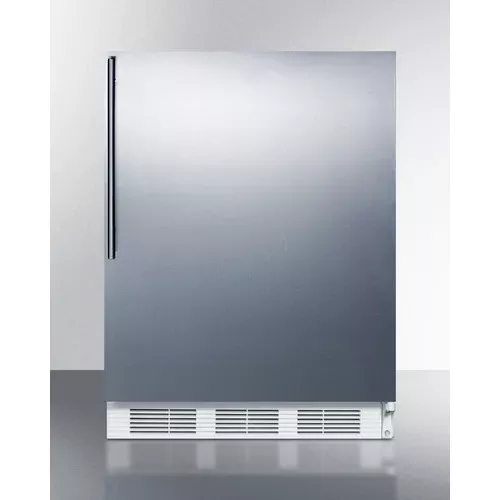 Freestanding Counter Height Refrigerator/FreezerCycle Defrost With A Stainless Steel Wrapped Door, Towel Bar Handle, And Black Cabinet - CT663BKSSTB Summit