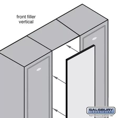 Front Filler - Vertical - 15 Inches Wide for Solid Oak Executive Wood Locker - Dark