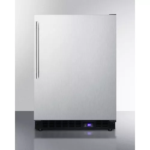 Frost-Free Built-In Undercounter FreezerWith Icemaker, Stainless Steel Wrapped Door, Thin Handle, And Black Cabinet - SCFF53BXSSHVIM Summit