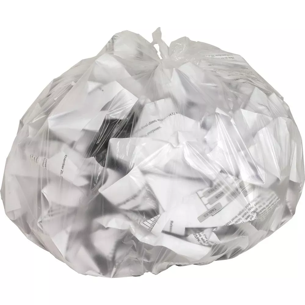Genuine Joe High-Density Can Liners - Small Size - 10 gal Capacity - 24'' Width x 24'' Length - 0.31 mil (8 Micron) Thickness - High Density - Clear - Resin - 20/Carton - 50 Per Roll - Office Waste, Ind