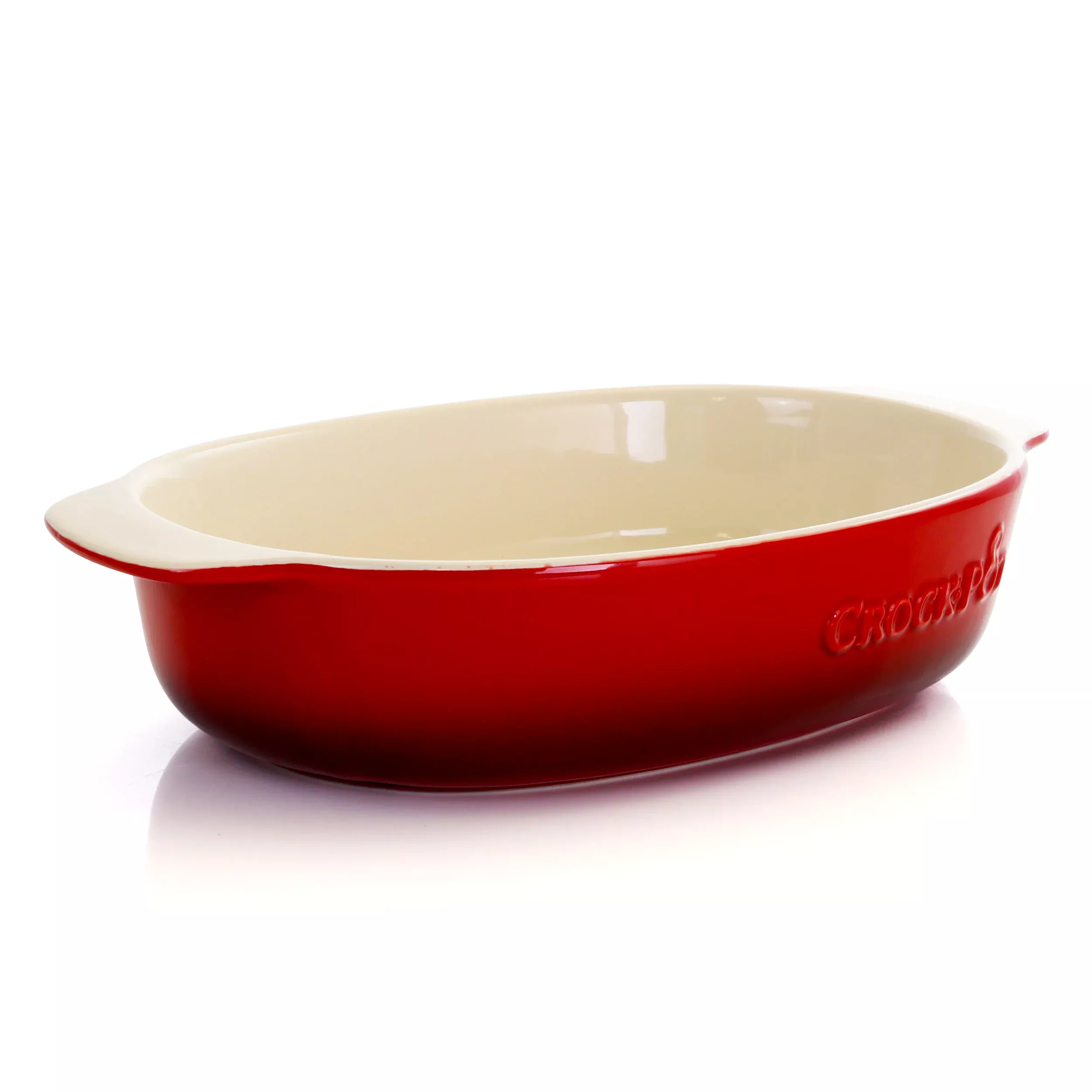 Gibson Crock Pot 2.5 Quart Red Stoneware Bake Pan