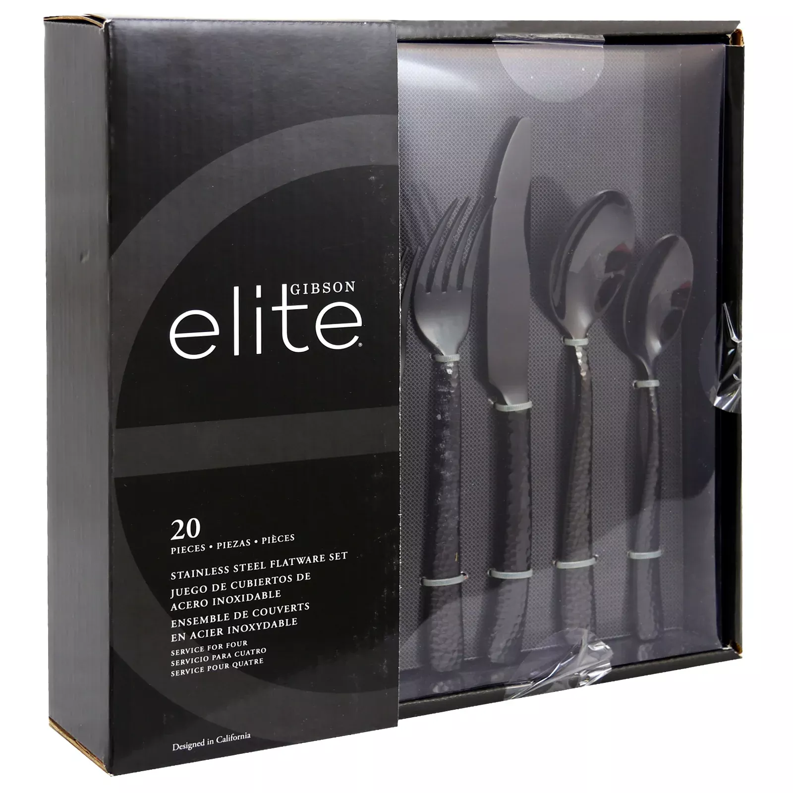 Gibson EliteStonehenge 20 Piece Flatware Set in Black