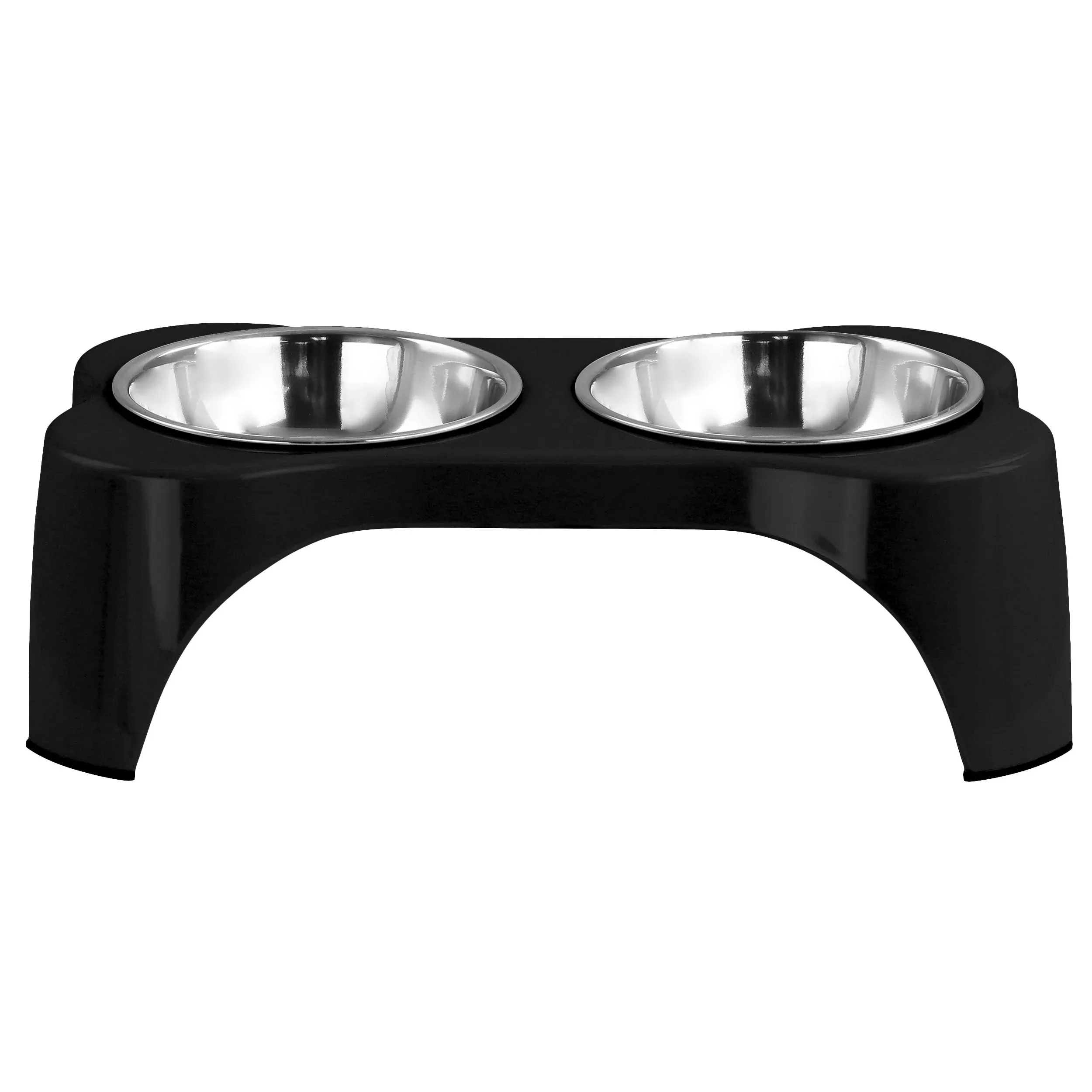 Gibson HomeBow Wow Meow 3 Piece Elevated Pet Bowl Dinner Set in Black