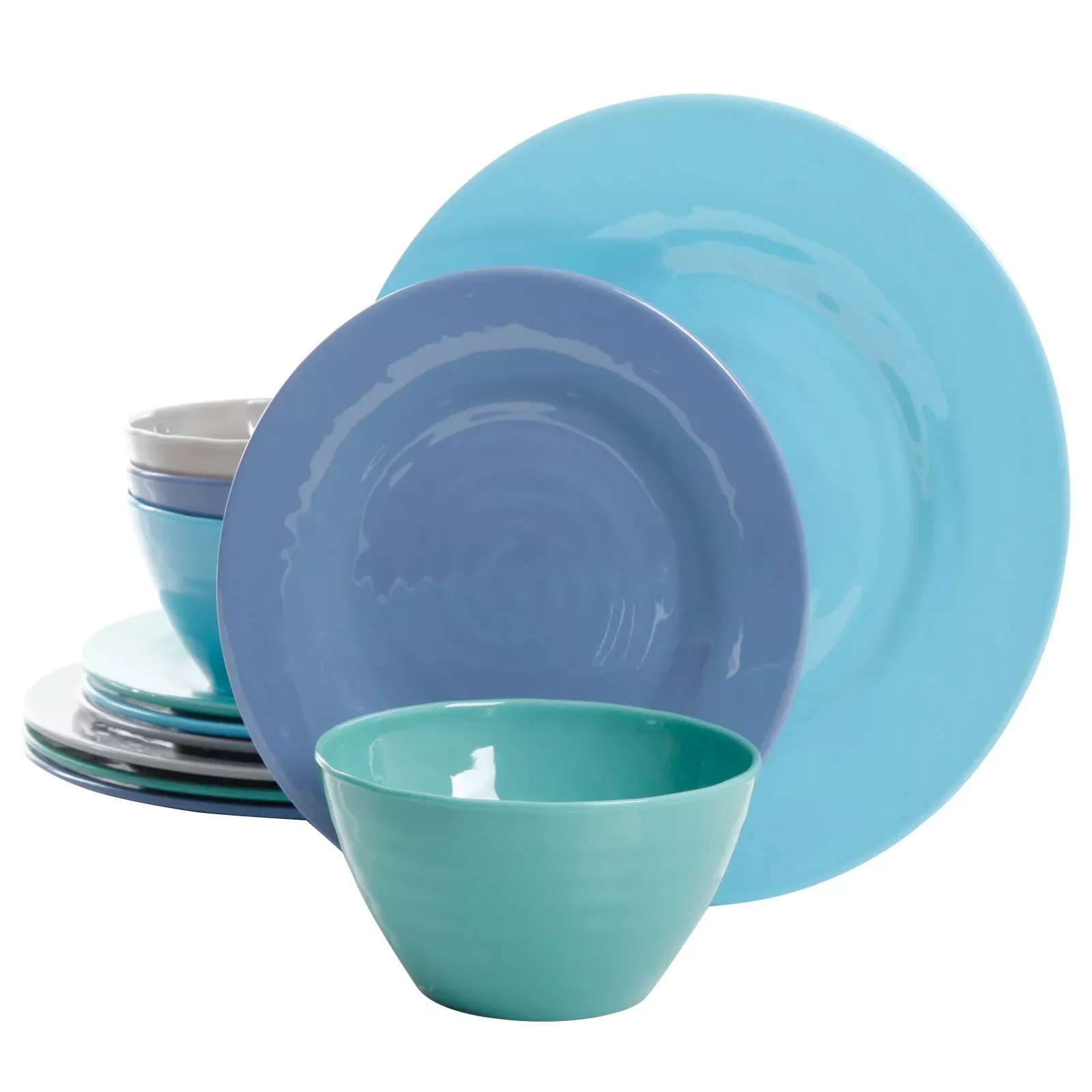 Gibson HomeBrist 12 Piece Dinnerware Set in 4 Assorted Colors
