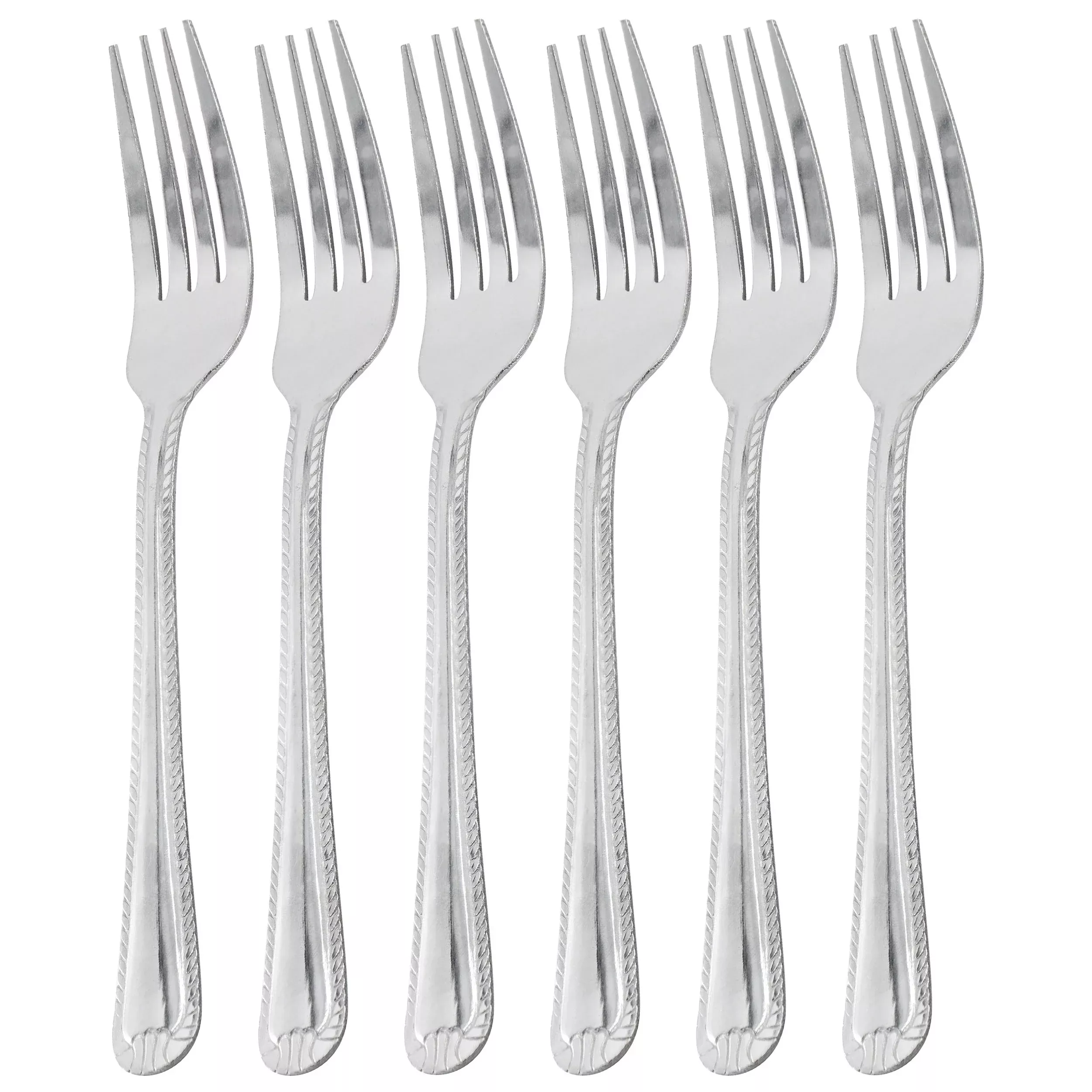 Gibson HomeTustin 6 Piece Stainless Steel Dinner Fork Flatware Set in Silver