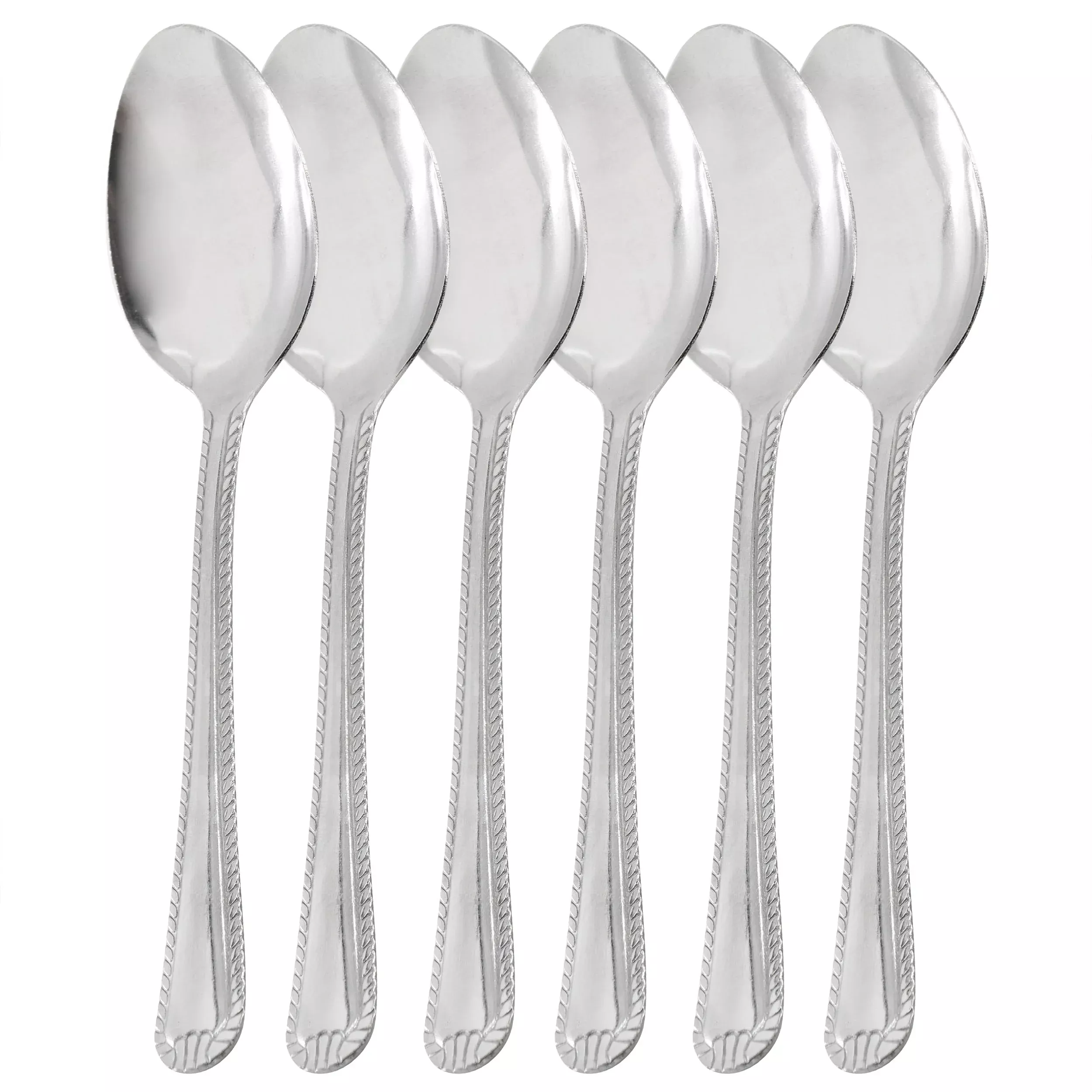 Gibson HomeTustin 6 Piece Stainless Steel Dinner Spoon Flatware Set in Silver