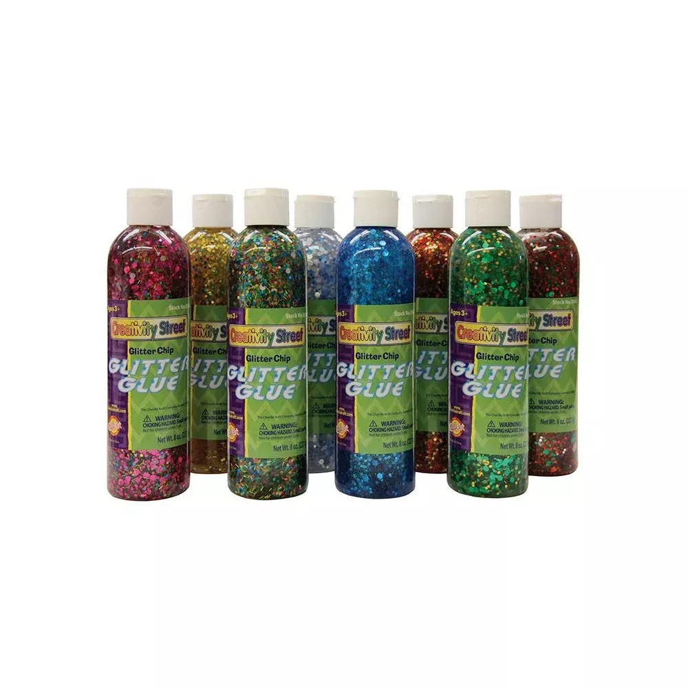 GLITTER CHIP GLUE 8PK ASSORTMENT - PACON CORPORATION