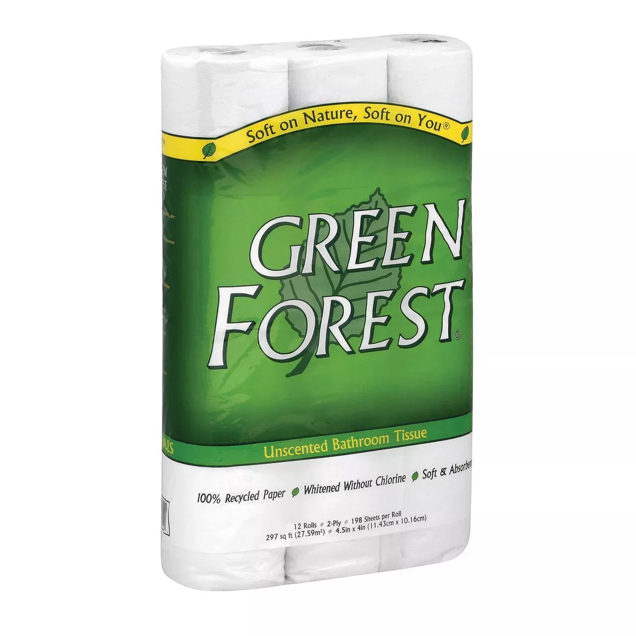 Green Forest Unscented Bathroom Tissue- Case Of 8 - 12Pk