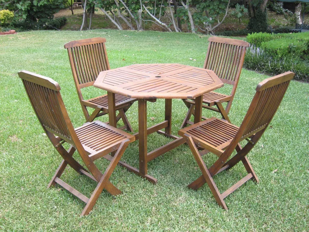 International Caravan Furniture Piece Acacia Stow Away Dining Set