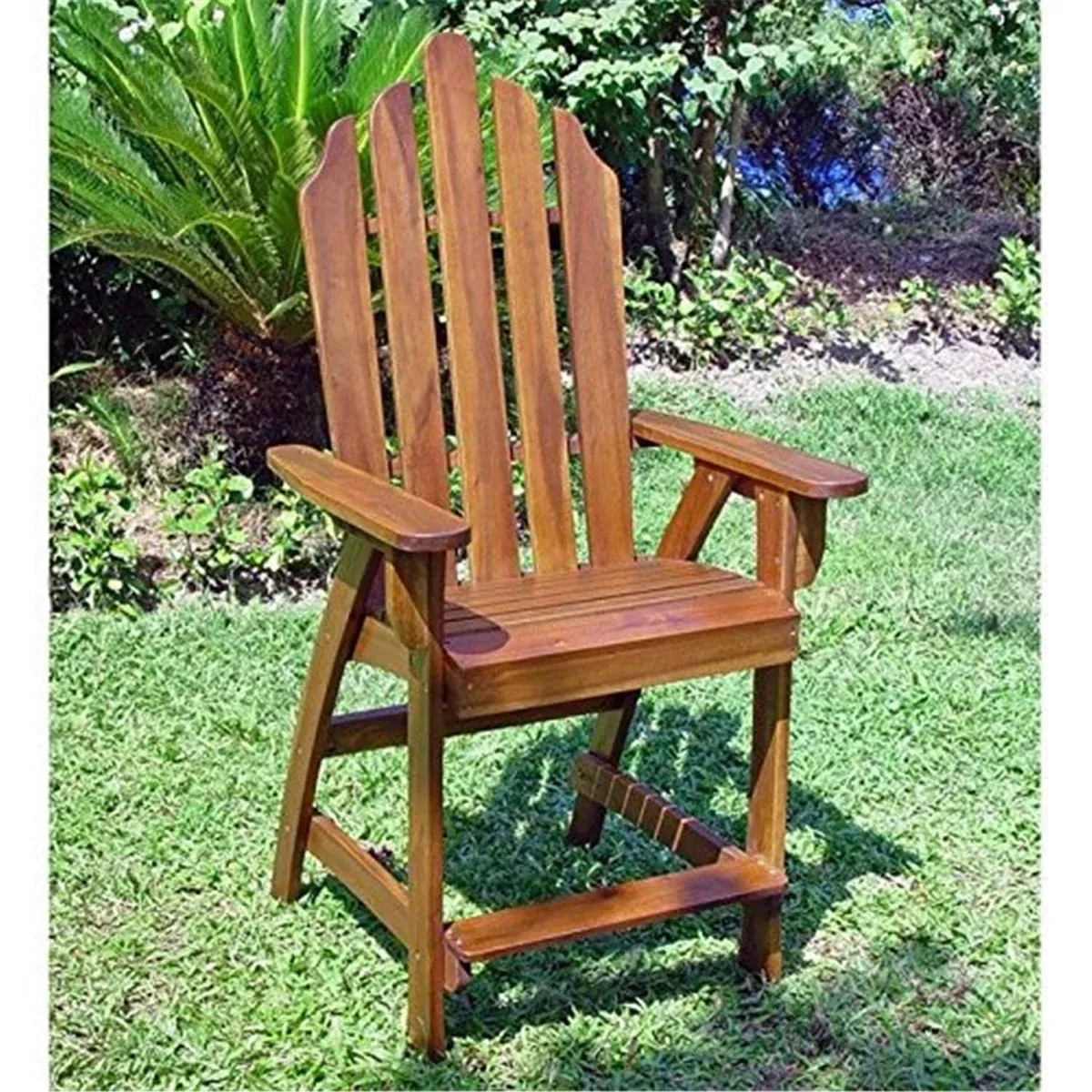 International Caravan Furniture Piece Wood Adirondack Bar Chair
