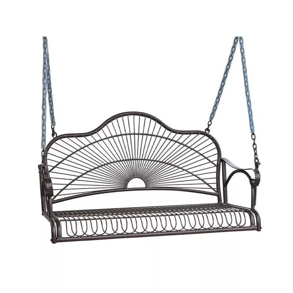 International Caravan Iron Bronze Hanging Porch Swing
