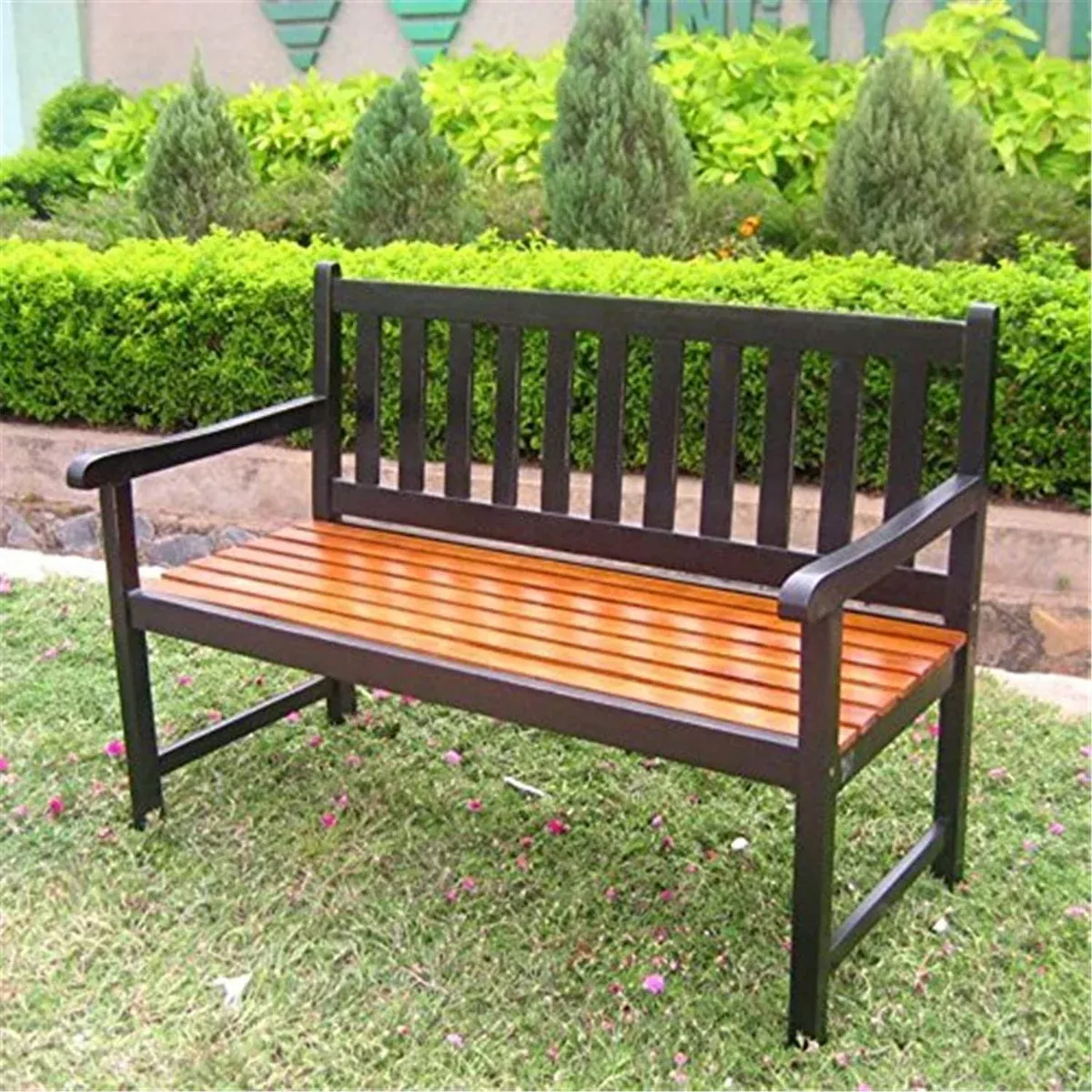 International Caravan Outdoor 4 Foot Wood Bench