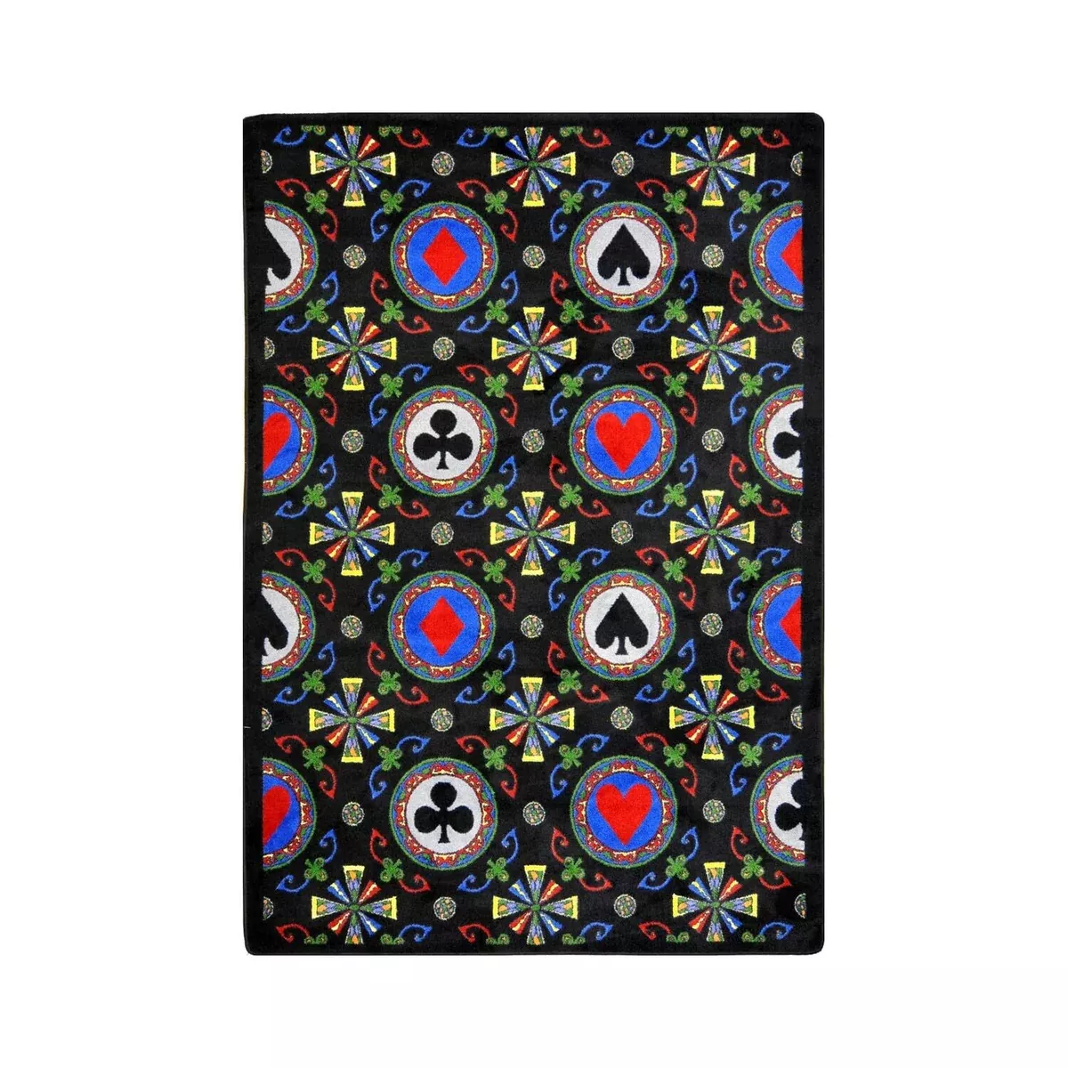 Joy Carpets Games People Play Stacked Deck Gaming Area Rug, Black