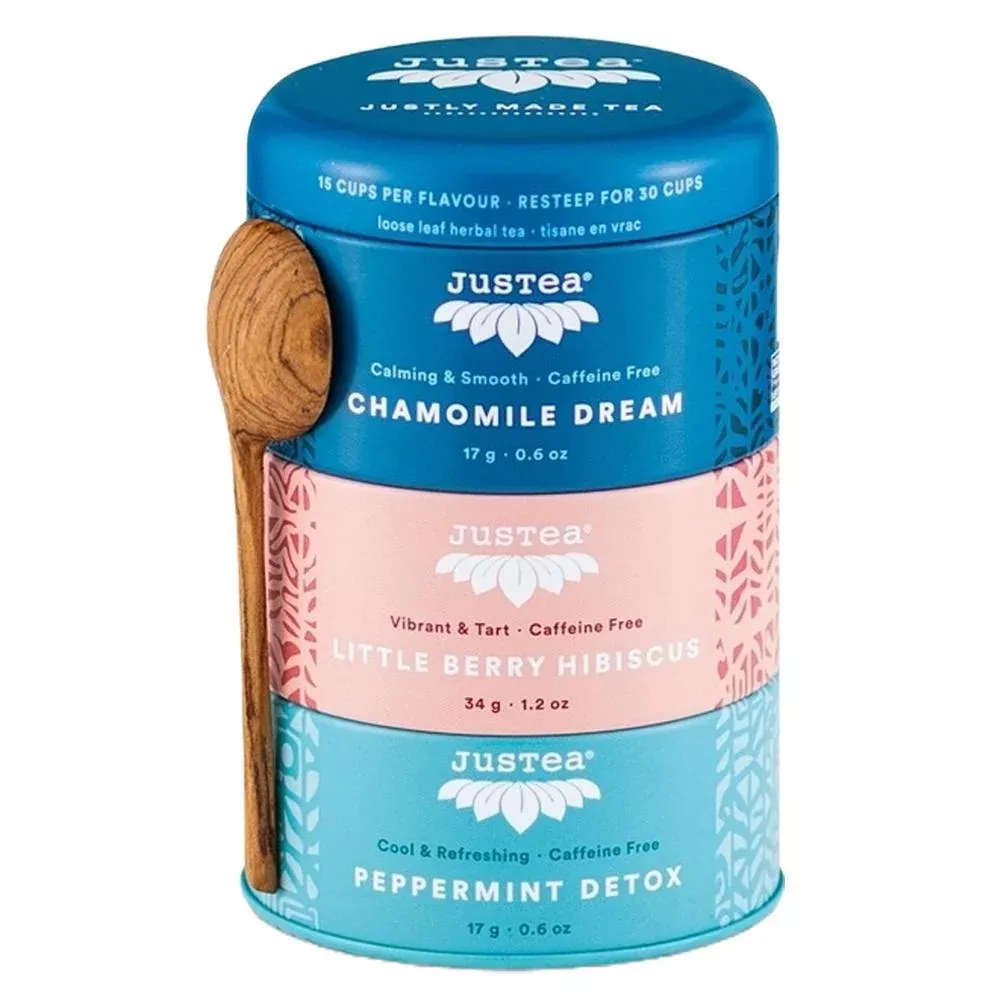 JusTea - Herbal Tea Trio Tin w / Spoon (3CT)