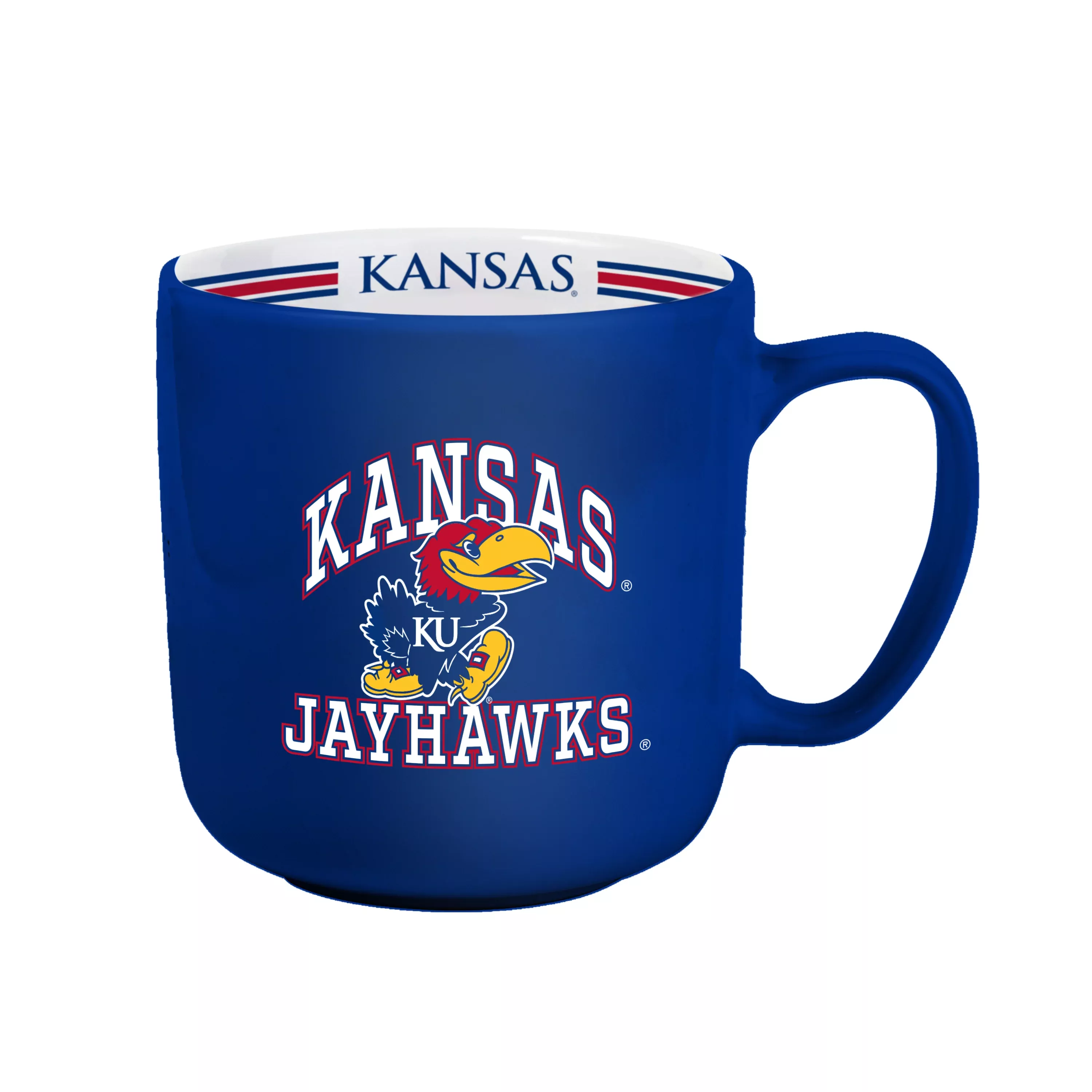 Kansas Jayhawks Coffee Mug 15oz Stripe Design - Logo Brands
