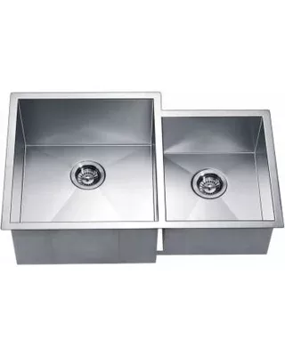 Kitchen Correct Dual Mount Square Double BowlSmall Bowl on Right