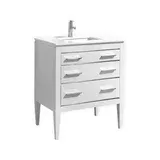 Kube Bath Eiffel 30'' High Gloss White Vanity W/Quartz Counter Top