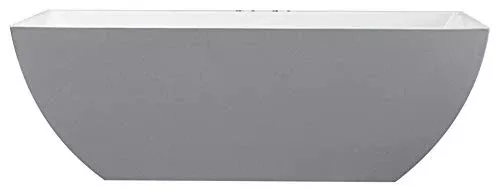 KubeBath Onde 67'' White Free Standing Bathtub, KFST1967
