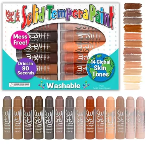 Kwik Stix Solid Paint Pens, Assorted Skin Tones, Pack of 14