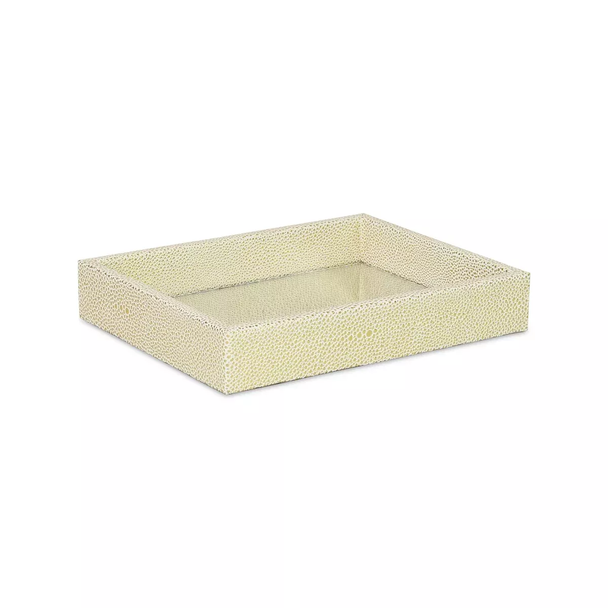 Labai White Gold Tray with Mirrored Interior (FP-3987WTGD)