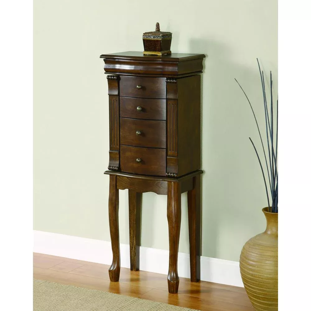 Louis Philippe Walnut Jewelry Armoire - Powell