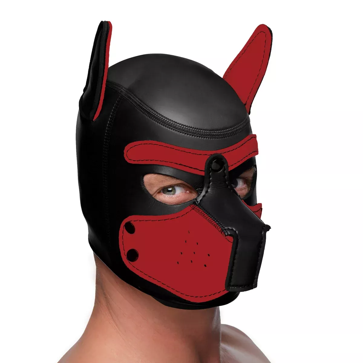 Master Series Spike Neoprene Puppy Hood - Red