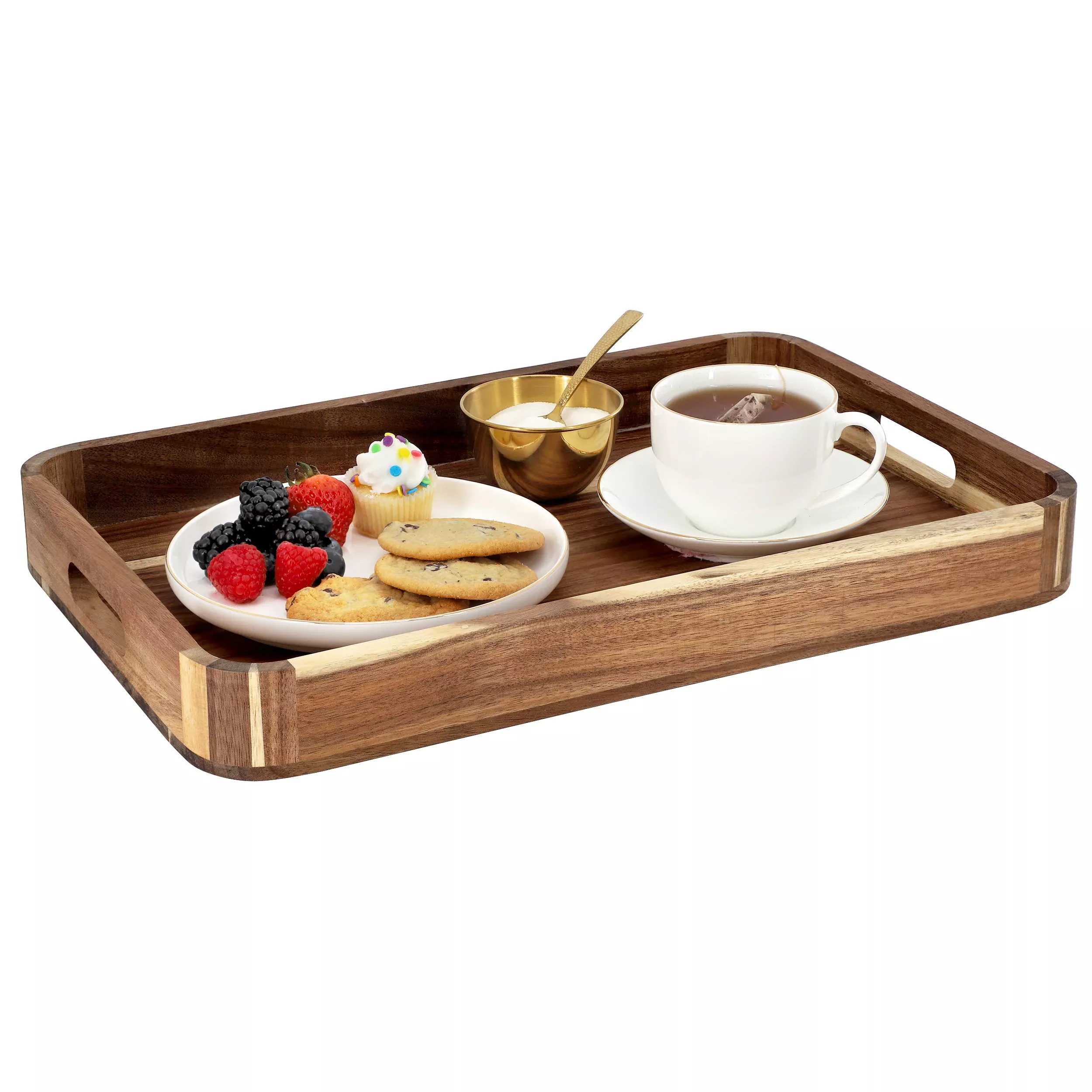 Megachef MegaChef Acacia Wood 17.75 x 12 Inch Rectangle Serving Tray