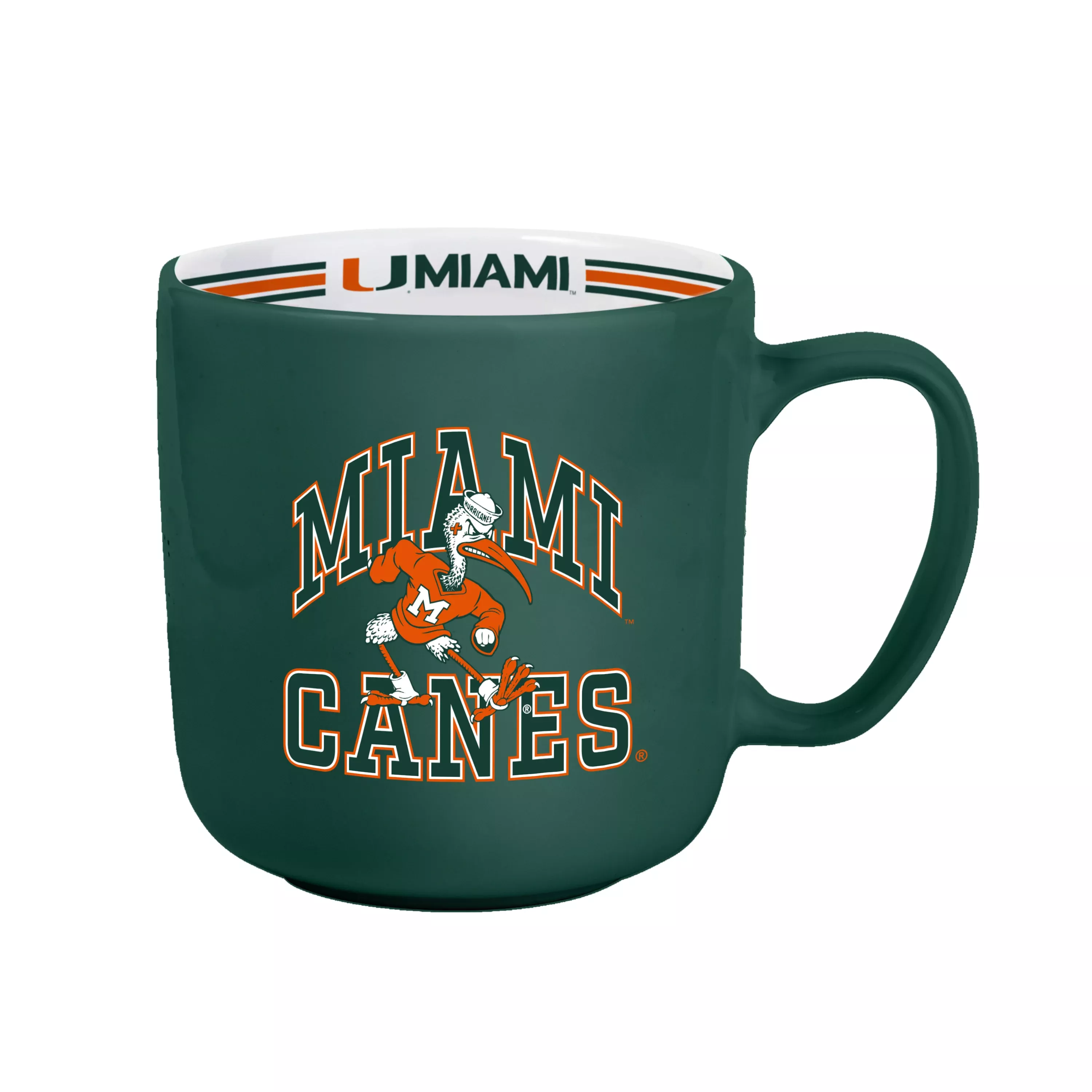Miami Hurricanes Coffee Mug 15oz Stripe Design - Logo Brands