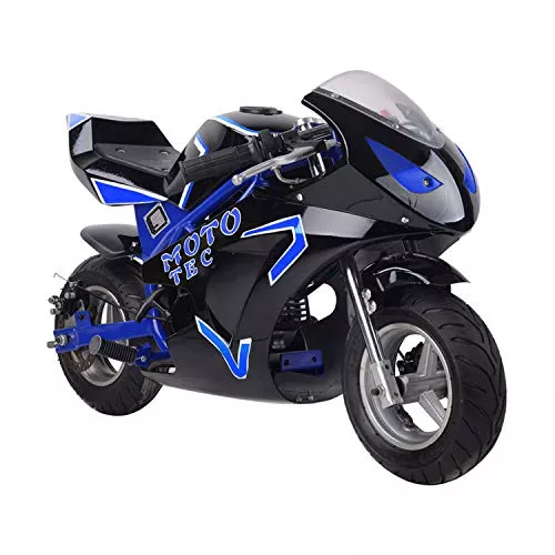 MotoTec Gas Pocket Bike Gt 49Cc 2 Stroke Blue