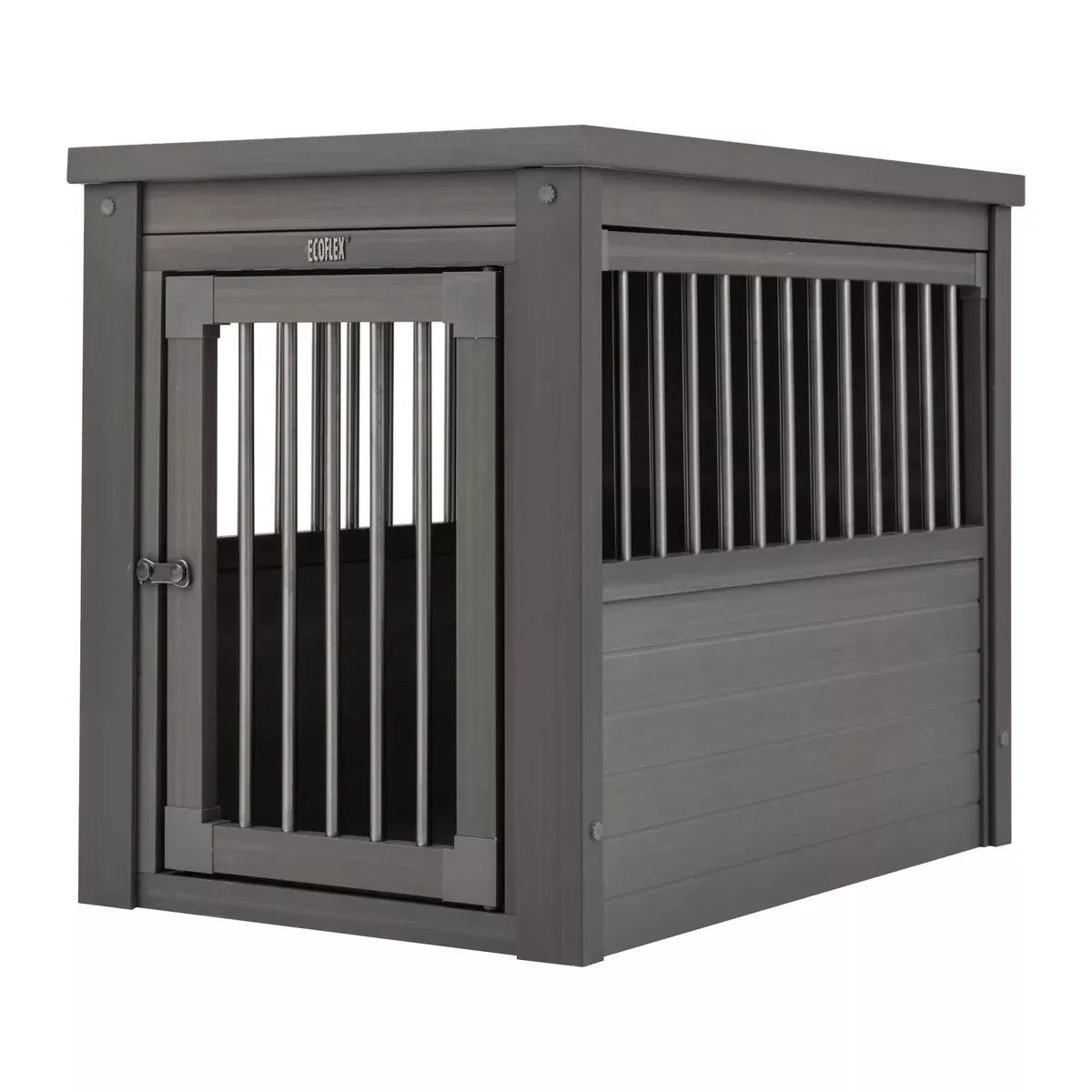 New Age Pet ECOFLEX Dog Crate End Table - Furniture-Style Pet Crate for Crate Trained Dogs - Stainless Steel Tubing & a Latched Closure - 10 Year Manufacturer's Warranty, Medium