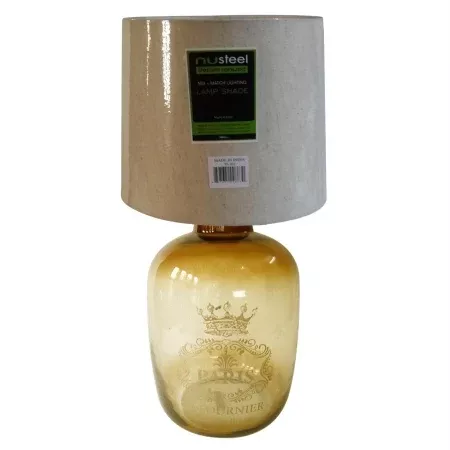 Nusteel NuSteel TA002 Amber Glass Decorative Table Lamps with White Shade