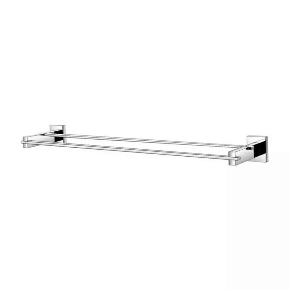 Oakestry Aqua Korsa 18-Inch Brushed 304 Stainless Steel Wall Mount Double Towel Bar with Concealed Hardware Corrosion Resistant Finish Easy Install Template
