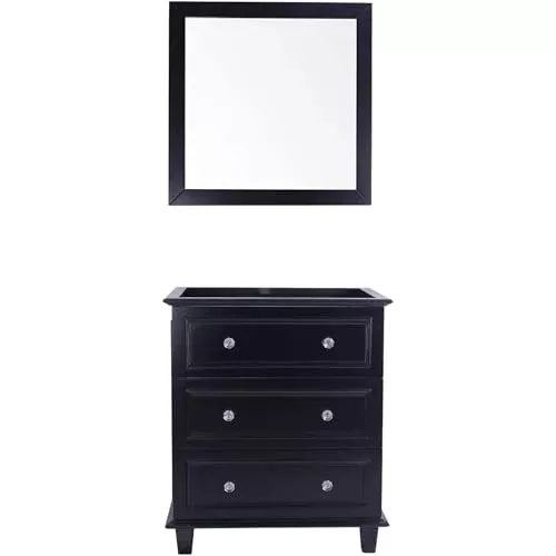 Oakestry Luna Transitional Bathroom Vanity Cabinet with Soft-Close Dovetail Drawers, Solid Oak Wood, Espresso Finish (Sink Not Included)
